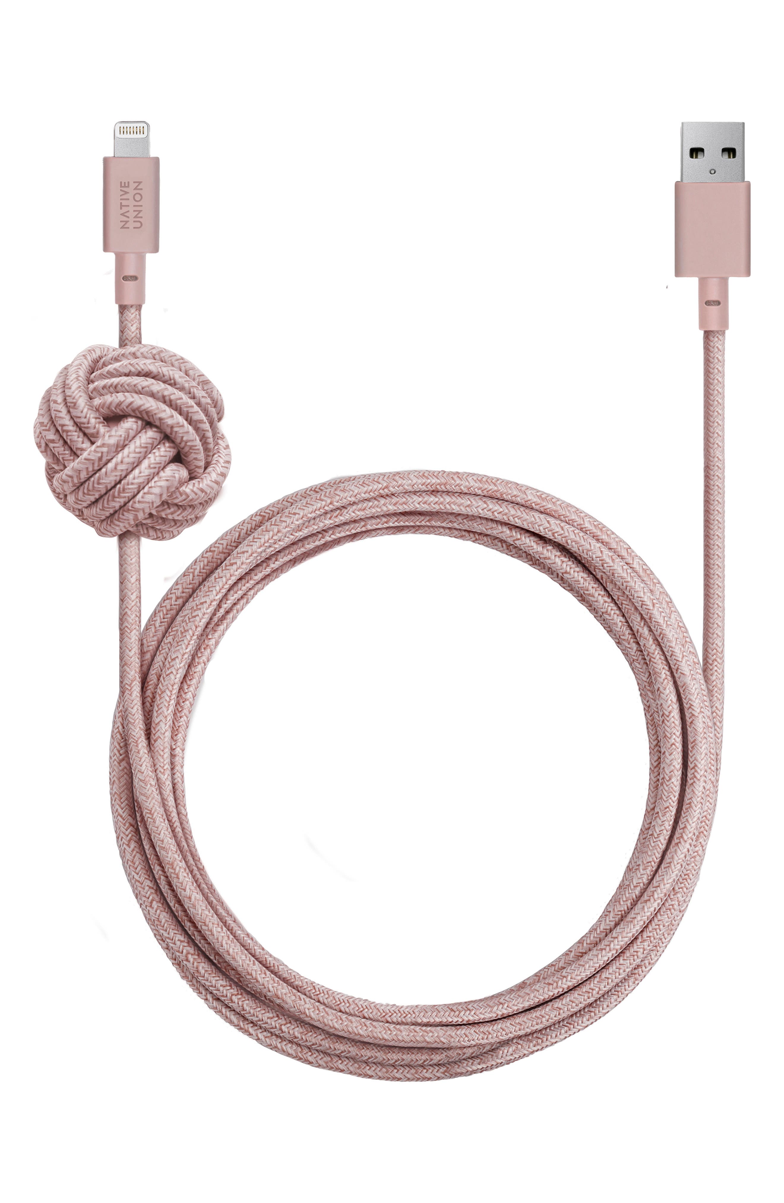 Native Union Night Cable for Apple Lightning Devices 10ft Lightning to USB Charging Cable Marine 
